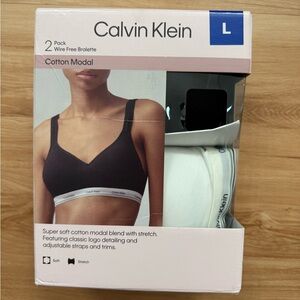 Calvin Klein 2-Pack Cotton Wire-Free Bralettes
